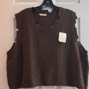 New Easel Sleeveless Sweater Vest Women’s One Size Chunky Knit Layering Top